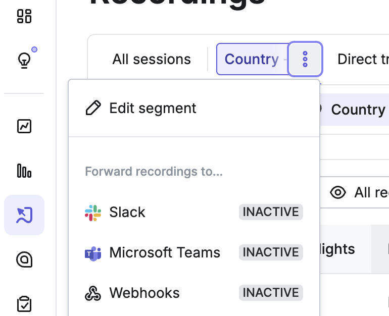 Show actions menu of a saved segment in recordings.png